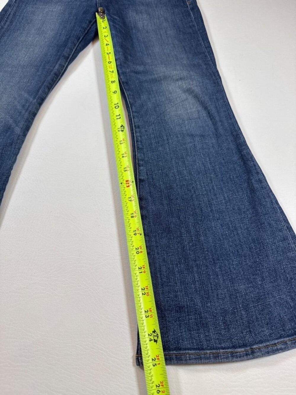Frame Denim Womens Le Crop Flare Jeans Size 24 Blue Wash Stretch (NN524) - Picture 3 of 9